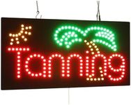 Tanning Sign, 24"x12", 60x30cm, TOPKING, Signage, LED, Bright, Open, Signboard, Display, Grand Opening, Gift