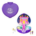 Polly Pocket Keepsake Collection Starlight Castle Compact, Enchanted Castle Theme, Special Box, Polly & Prince dolls, Carriage, Swan & Unicorn Figures, Collectible Gift for Polly Fans, HFJ64