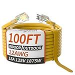 PlugSaf 100ft 12/3 Gauge Outdoor Ex