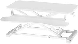 BONTEC Standing 32inch/800mm Desk Converter, Height Adjustable Dual Tiered Computer Workstation, Ergonomic Sit Standing Converter with Platform for Monitor, Keyboard, Laptop up to 15kg (White)