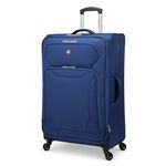 SWISSGEAR Elite Air Collection Carry-On Luggage — Small Lightweight Suitcase with 4 Spinner Wheels, Lockable Rainproof Zippers, and Rainproof Fabric — Blue, 20-inch