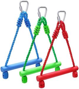 Rainbow Craft 3-Pack Kids Ninja Monkey Bars - Trapeze Swing Bars for Ninja Obstacle Course Attachments - 3pc of Blue, Red & Green Color