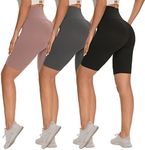 3 Pack Biker Shorts for Women – 8"/5"/3" High Waisted Tummy Control Workout Yoga Running Athletic Shorts