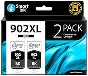 Smart Ink Compatible Ink Cartridge Replacement for HP 902 XL 902XL (Black, 2 Pack) with Advanced Chip Technology to use with OfficeJet Pro 6968 6974 6975 6978 6960 OfficeJet 6951 6954 6956 6958 6950