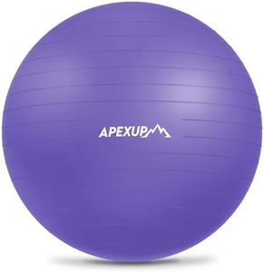 APEXUP Yoga Ball Exercise Ball, Pilates Ball, Anti Slip Stability Ball, Heavy Duty Gym Ball for Fitness, Balance, Core Workout, Physical Therapy (XXL(31"~34") 85cm, Purple)