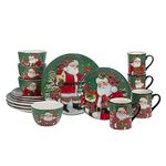 Certified International Christmas Lodge Santa 16 pc Dinnerware Set, Service for 4, Multicolor