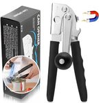 Hand Crank Can Opener,Commercial Can Opener Manual Heavy Duty with Comfortable Extra-Long Handles,for Seniors and Kitchen, Large Handheld Can Open Easy for Big Cans (Black)