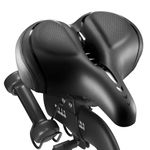 RERUIA Oversized Comfortable Bike Seat - Comfy Wide Bike Saddle for Men Women, Soft Memory Foam Padded Bicycle Seat, Large Replacement Cycling Cushion for Peloton Exercise Bikes, Mountain Road Bikes