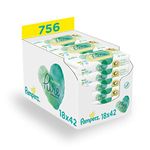 Pampers - Pure Coconut Baby Wipes, 18 Packs of 42 Wipes - 756 Wipes Total