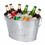 LIVIVO Galvanised Steel 24L Drinks Ice Cool Bucket with Handles - Great for Parties, BBQs and Bars Cooling Bottles, Cans of Beer or Soft Drinks