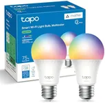 Tapo TP-Link Smart Light Bulbs, 1100 Lumens High Brightness (75W Equivalent), Matter-Certified, 16M Colors WiFi Light Bulb, Dimmable, Works w/Siri, Alexa & Google Home, A19 E26, L535E(2-Pack)