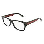 Gucci GG0343O Rectangular Eyeglasses + Bundle with eSHADES Luxury Eyewear Kit, Black, 57mm