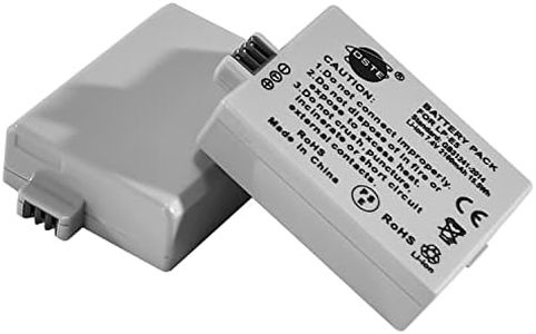 DSTE 2pcs LP-E5 Batería compatible con Canon EOS 450D, EOS 500D, EOS 1000D, Kiss F, Kiss X2, Kiss X3, Rebel XS, Rebel XSi