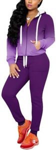 Nimsruc Two Piece Outfits For Women Jogging Suits Casual Jogger Tracksuit Long Sleeve Hoodie Sweatsuit Pants Sets, 3199 Purple Gradient, Small