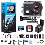 AKASO EK7000 Pro 4K Action Camera with Touch Screen EIS 131ft Waterproof Camera Remote Control Underwater Camera with Helmet Accessories Kit with 64GB U3 microSDXC Canvas Memory Card (Bundle)