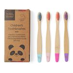 Wild & Stone | Organic Children's Bamboo Toothbrush | 4 Pack | Soft Fibre Bristles | 100% Biodegradable Handle | BPA Free | Vegan Eco Friendly Kids Toothbrushes (Candy)