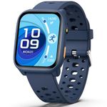 Smart Watch for Kids with 12 Puzzle Games, 1.83" Fitness Tracker Watch Heart Rate Sleep Monitor, Pedometer, Alarm Clock, Flashlight, Gift for 6-12 Year Old Boys (Blue)