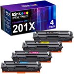 E-Z Ink 201X Replacement for HP 201X Toner Cartridges 4 Pack High Yield CF400A CF401A CF402A CF403A Compatible with HP Color Laserjet MFP M252dw M252n, Pro M277dw M277n (Black, Cyan, Magenta, Yellow)