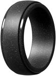 ThunderFit Silicone Rings for Men, Step Edge Rubber Wedding Bands 10mm Wide 2.5mm Thick - 1/2/3/4/5/6/7 Variety Multipack