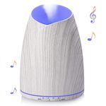 Essential Oil Diffusers with Bluetooth Speaker, 500ml Cool Mist Humidifier for Aromatherapy, Music Aroma Air Purifiers, 14 Color Changing, Up to 15H Use, 4 Timer Setting, Waterless Auto off,White