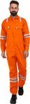 CLUB TWENTY ONE Men's Pyrovatex Treated Flame Resistant FR High Visibility Coverall Boiler Suit, Workwear Full Body Suit for Men (Size - Large, Color - Orange)