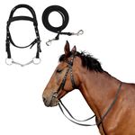 Horse Bridle with Rein Horse Headstall with Bits Horse Halter Harness Bridle Reins Horse Halter and Lead Rope