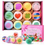 Bath Bombs, Aofmee Bath Bombs for Women, 12 Bath Bomb for Kids Girls, Handmade Fizzies Bathbombs with Shea Butter, Christmas Anniversary Bridal Shower Birthday Valentines Mothers Day Gifts for Mom Her