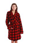 Just Love Printed Plush Robe for Women 4617-10195-RED-L