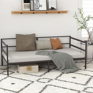 Giantex Metal Daybed Frame Single Size, Modern Sofa Bed, Heavy-duty Metal Slats Support Mattress Foundation, Dual-use Platform Bed Sofa for Living Room, Guest Room, Easy Assembly, No Box Spring, Black