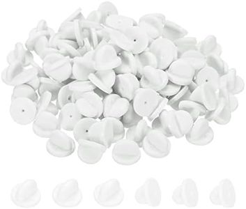 PATIKIL Rubber Pin Backs, 100 Pack Lapel Pin Backing Locking Pin Keepers Brooch Holder for Uniform Badge Hat Tie, White
