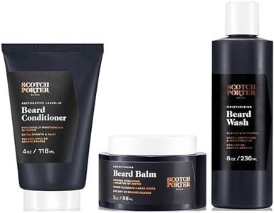 Scotch Porter Beard Care Set: 4oz Leave-in Conditioner, 3oz Balm, 8oz Wash | Non-Toxic, Vegan Formulas Free of Parabens, Sulfates & Silicones