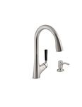 Kohler K-R562-SD-VS Pull-down Kitchen Sink Faucet with Soap/Lotion Dispenser, Vibrant Stainless