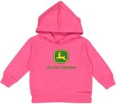 John Deere Youth Girl Hooded Sweatshirt-Hot Pink-S