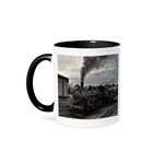 3dRose mug_173601_4 Photo of a steam engine - Two Tone Black Mug, 11oz