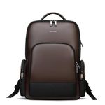 AETHON | Krossover 15.6-Inch Laptop Backpack | Water-Resistant with Multiple Pockets for Office, Travel | Shoulder Bag Made with Vegan Microfiber Leather (Black + Brown)