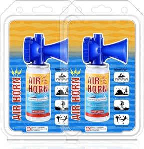 ElectricWise 2 Pack Air Horn, 122dB Very Loud Air Horns Can, Heard Up to 1/2 Mile Away, 1.4OZ Small Boat Air Horns for Safety, Meet US Coast Guard Ideal for Boating, Camping, Hiking, Sporting Events