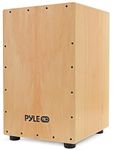 PYLE Full Size Cajon Drum – Handcrafted Wooden Percussion Box with Adjustable Guitar Strings – Compact Acoustic Jam Drum for Adults, Teens & Kids – Built-In Snare, Travel Friendly