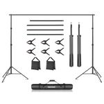 Neewer Photo Studio 10ft/3m Wide Cross Bar 6.6ft/2m Tall Adjustable Background Stand Backdrop Support System with 3 Backdrop Clamps, 2 Sandbags and Carry Bag for Portrait Product Video Photography