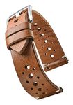 Hand Made Genuine Vintage Full Grain Leather Watch Strap with Quick Release Spring Bars - Tan - 22mm