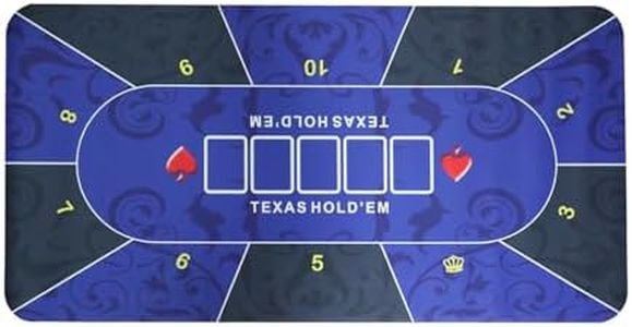 POK3R STUFF INDIA Poker Layout Rubber Mat/Table Top - Portable for Casino (Size: 120 X 60 CM, Black and Blue)