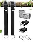 BlueFire Tree Swing Straps, 316cm Extra Long Hammock Tree Straps With 2 Heavy Duty Safety Lock Carabiner Hooks & D-rings, Perfect for Hammock Hanging Kit Straps,Holds Up to 1000KG