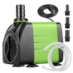 XRXINGMT Fountain Submersible Water Pump: 550GPH 30W 2000L/H Adjustable Ultra Quiet Aquarium Pump with 3 Nozzles & 5ft Tubing Hose | 8ft High Lift for Pond | Fish Tank | Statuary | Hydroponics