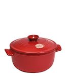 Emile Henry Flame Round Stewpot Dutch Oven, 2.6 quart, Burgundy