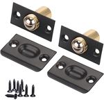 Ball Door Catches for Internal Doors 2 Pack Roller Adjustable Ball Latches Spring Ball Bearing Door Catch for Cupboard Closet Top (Black)