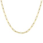 PAVOI 14K Gold Plated Curb Paperclip Box Sphere Bead Snake and Figaro Chain Adjustable Necklace (Paperclip-L, Yellow Gold Plated)