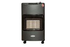 Sentik-4.2kw Mini Portable Calor Gas Cabinet Heater- Black Free Standing Butane Cabinet- 3 Heat Setting Heating Regulator Wheeled