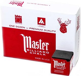 Master Billiard/Pool Cue Chalk Box, 12 Cubes, Black