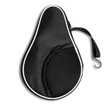 XMUENYTU Table Tennis Racket Bag Ping Pong Paddle Case Cover with Removable Hook (Black)