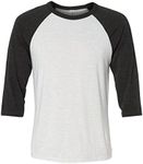 Bella + Canvas Unisex 3/4-Sleeve Blended Baseball Tee - Whit