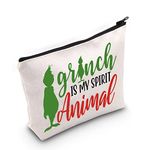 WZMPA Green Monster Cosmetic Makeup Bag Doctor Cat Fans Gifts Monster Is My Spirit Animal Zipper Pouch Bag For Monster Fans, Gr-inch Spirit Animal, Fit